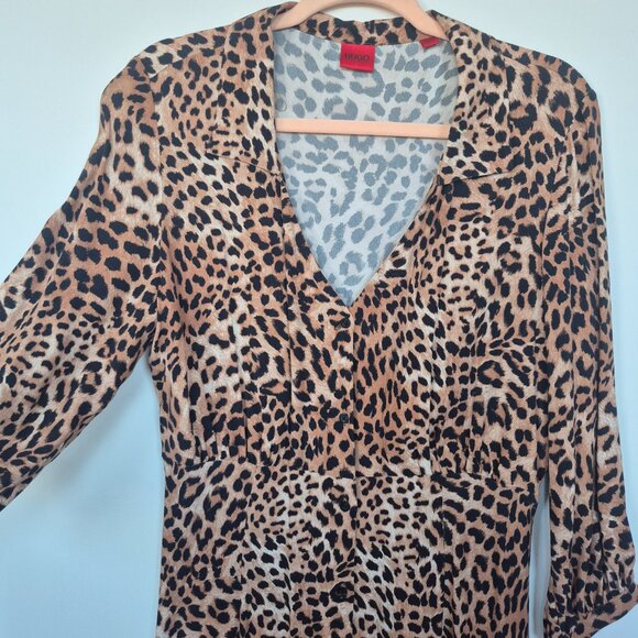 Hugo Boss leopard print button-up dress - Picture 3 of 8